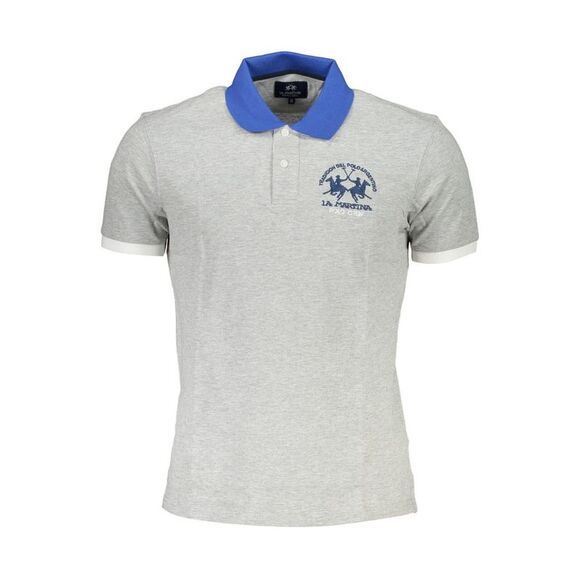 La Martina Grigio Cotton Men Men's Polo